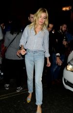 SIENNA MILLER Leaves Apollo Theatre in London 08/12/2017