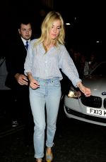SIENNA MILLER Leaves Apollo Theatre in London 08/12/2017