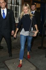 SIENNA MILLER Leaves Apollo Theatre in London 08/15/2017