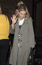 SIENNA MILLER Leaves Apollo Theatre in London 08/19/2017