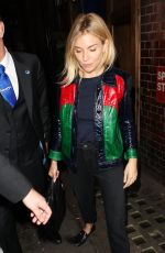 SIENNA MILLER Leaves Apollo Theatre in London 08/22/2017