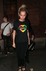 SIENNA MILLER Leaves Apollo Theatre in London 08/24/2017