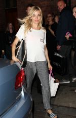 SIENNA MILLER Leaves Her Performance in Cat on a Hot Tin Roof in London 08/14/2017