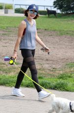 LUCY HALE Walks Her Dog Out in Vancouver 08/07/2017