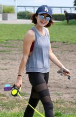 LUCY HALE Walks Her Dog Out in Vancouver 08/07/2017