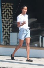 ZOE SALDANA in Shorts Out and About in Los Angeles 08/05/2017