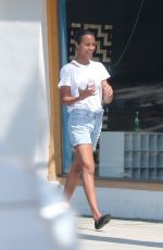 ZOE SALDANA in Shorts Out and About in Los Angeles 08/05/2017