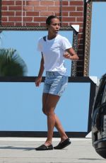 ZOE SALDANA in Shorts Out and About in Los Angeles 08/05/2017