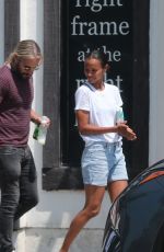ZOE SALDANA in Shorts Out and About in Los Angeles 08/05/2017