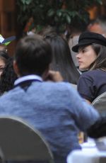 ALESSANDRA AMBROSIO Out for Lunch in Milan 09/21/2017