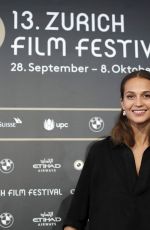 ALICIA VIKANDER at Euphoria Press Conference at 13th Zurich Film Festival 09/29/2017
