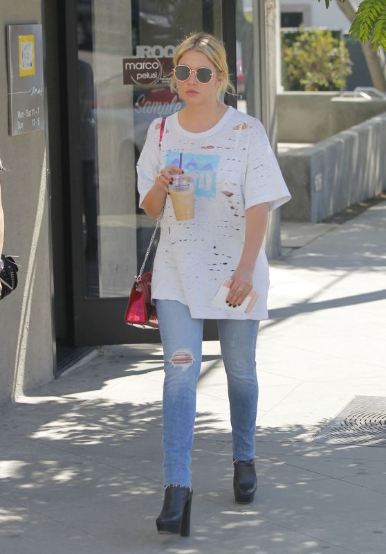 ASHLEY BENSON Out for Lunch in Beverly Hills 09/28/2017