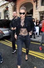 BARBARA PALVIN Out at Paris Fashion Week 09/29/2017