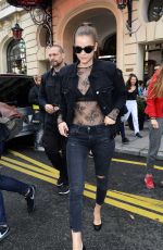 BARBARA PALVIN Out at Paris Fashion Week 09/29/2017