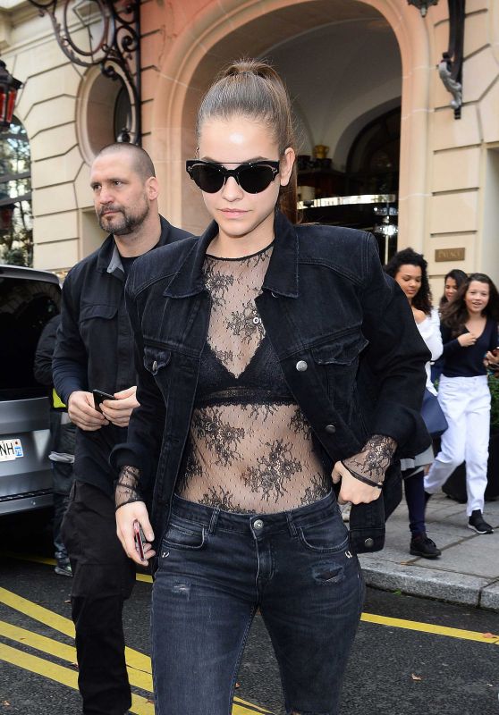 BARBARA PALVIN Out at Paris Fashion Week 09/29/2017