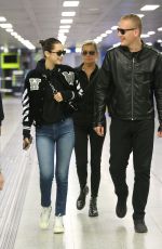 BELLA and YOLANDA HADID at Malpensa Airport in Milan 09/24/2017