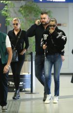 BELLA and YOLANDA HADID at Malpensa Airport in Milan 09/24/2017