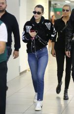 BELLA and YOLANDA HADID at Malpensa Airport in Milan 09/24/2017