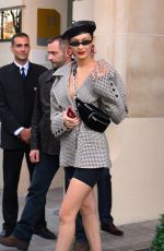 BELLA HADID Leaves Her Hotel in Paris 09/27/2017