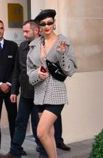 BELLA HADID Leaves Her Hotel in Paris 09/27/2017