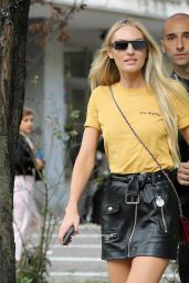 CANDICE SWANEPOEL Leaves Bottega Veneta Fashion Show in Milan 09/23/2017