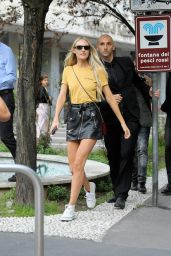 CANDICE SWANEPOEL Leaves Bottega Veneta Fashion Show in Milan 09/23/2017