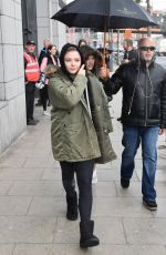 CHLOE MORETZ and MAIKA MONROE on the Set of The Widow in Dublin 09/14/2017