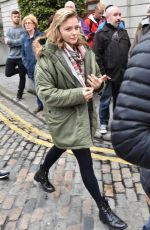 CHLOE MORETZ on the Set of The Widow in Dublin 09/15/2017