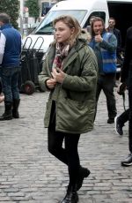 CHLOE MORETZ on the Set of The Widow in Dublin 09/15/2017