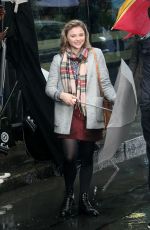 CHLOE MORETZ on the Set of The Widow in Dublin 09/15/2017