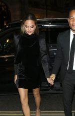 CHRISSY TEIGEN Arrives at Her Hotel in London 09/14/2017