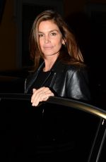 CINDY CRAWFORD Out for Dinner in Milan 09/23/2017