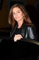 CINDY CRAWFORD Out for Dinner in Milan 09/23/2017