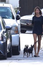 ELISABETTA CANALIS Out with Her Dogs in Beverly Hills 09/23/2017