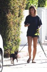 ELISABETTA CANALIS Out with Her Dogs in Beverly Hills 09/23/2017