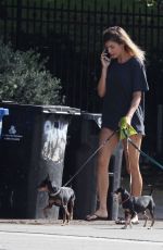 ELISABETTA CANALIS Out with Her Dogs in Beverly Hills 09/23/2017