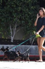 ELISABETTA CANALIS Out with Her Dogs in Beverly Hills 09/23/2017