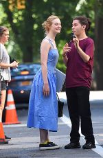 ELLE FANNING Arrives on the Set of Untitled Woody Allen Project in New York 09/25/2017