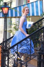 ELLE FANNING Arrives on the Set of Untitled Woody Allen Project in New York 09/25/2017