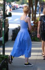 ELLE FANNING Arrives on the Set of Untitled Woody Allen Project in New York 09/25/2017