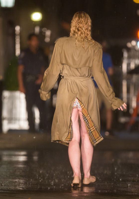 ELLE FANNING Fashes Her Underwear on the Set of Woody Allen Movie in New York 09/27/2017
