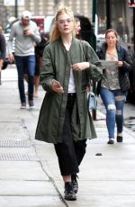 ELLE FANNING Heading to Her Home in New York 09/03/2017