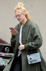 ELLE FANNING Heading to Her Home in New York 09/03/2017