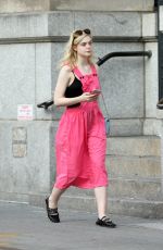 ELLE FANNING Heading to Her Home in New York 09/04/2017