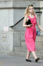 ELLE FANNING Heading to Her Home in New York 09/04/2017