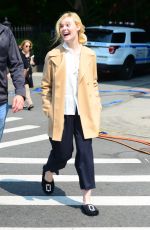 ELLE FANNING on the Set of a Woody Allen Movie in New York 09/11/2017