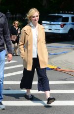 ELLE FANNING on the Set of a Woody Allen Movie in New York 09/11/2017