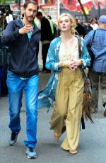 ELLE FANNING on the Set of a Woody Allen Movie in New York 09/11/2017