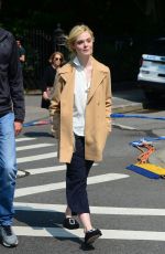 ELLE FANNING on the Set of a Woody Allen Movie in New York 09/11/2017