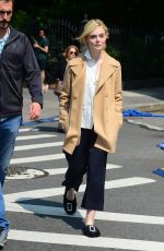ELLE FANNING on the Set of a Woody Allen Movie in New York 09/11/2017